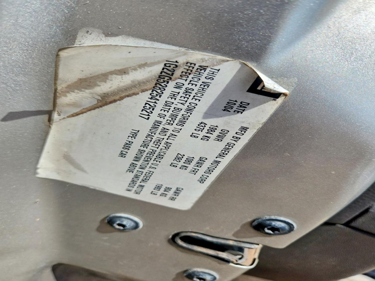 1G2ZG528254125217 · 2005 PONTIAC G6 · 12/12