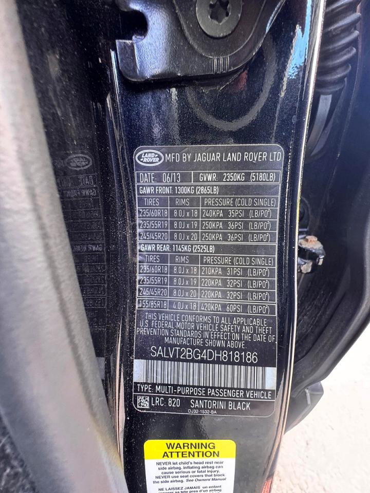 SALVT2BG4DH818186 · 2013 LAND ROVER RANGE ROVE · 10/10