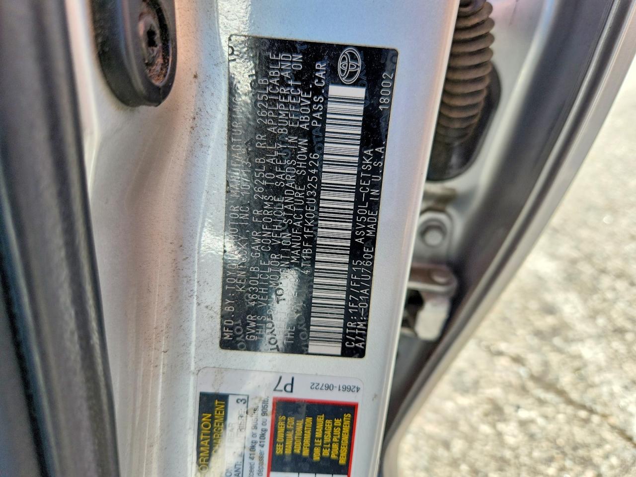 4T1BF1FK0EU325426 · 2014 TOYOTA CAMRY · 12/12