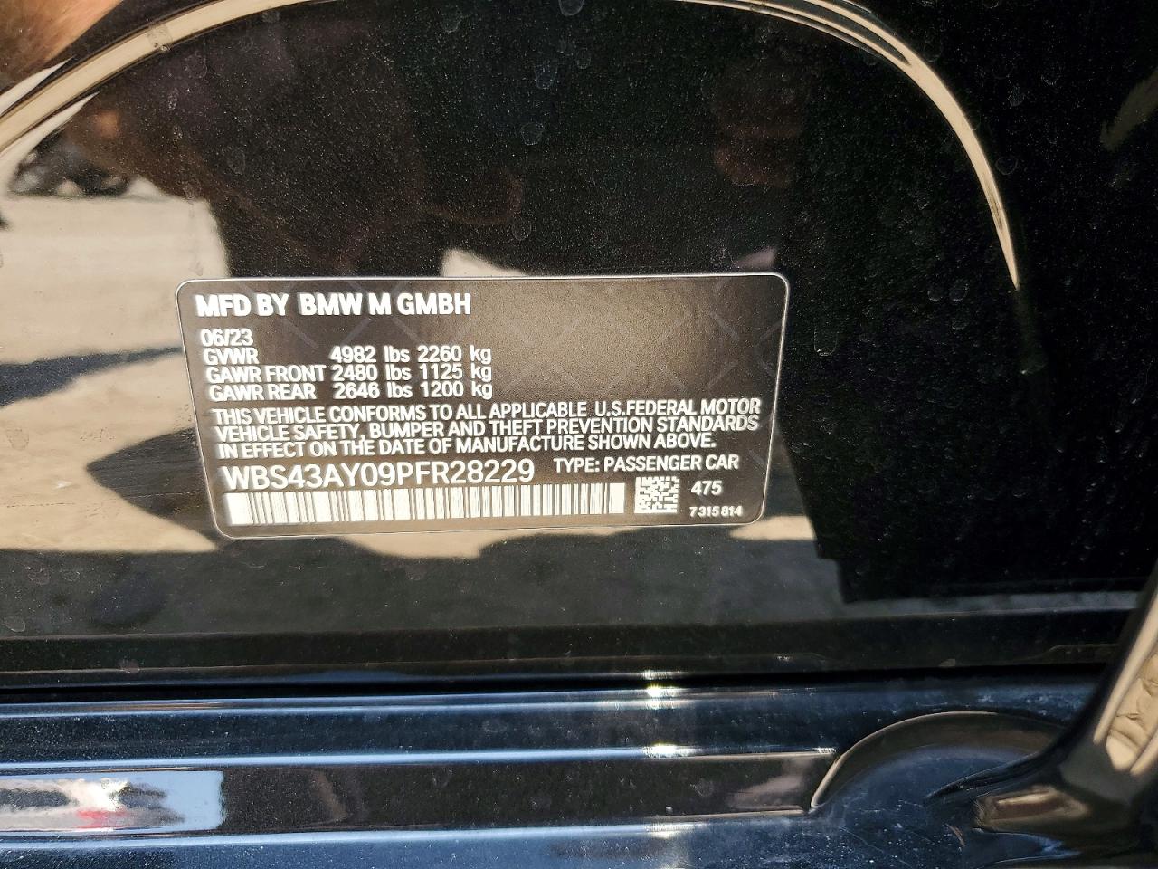 WBS43AY09PFR28229 · 2023 BMW M3 · 12/12