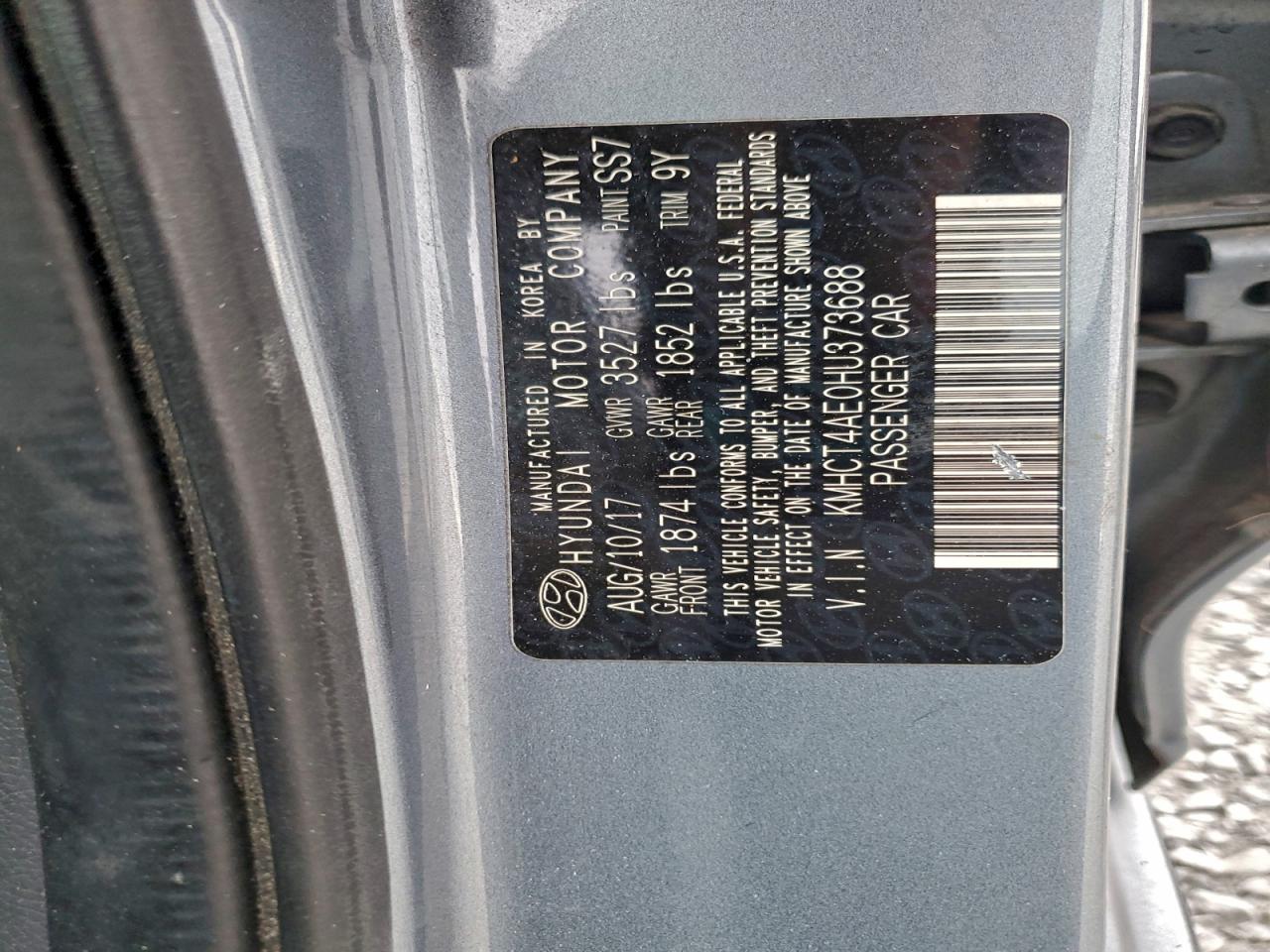 KMHCT4AE0HU373688 · 2017 HYUNDAI ACCENT · 12/12