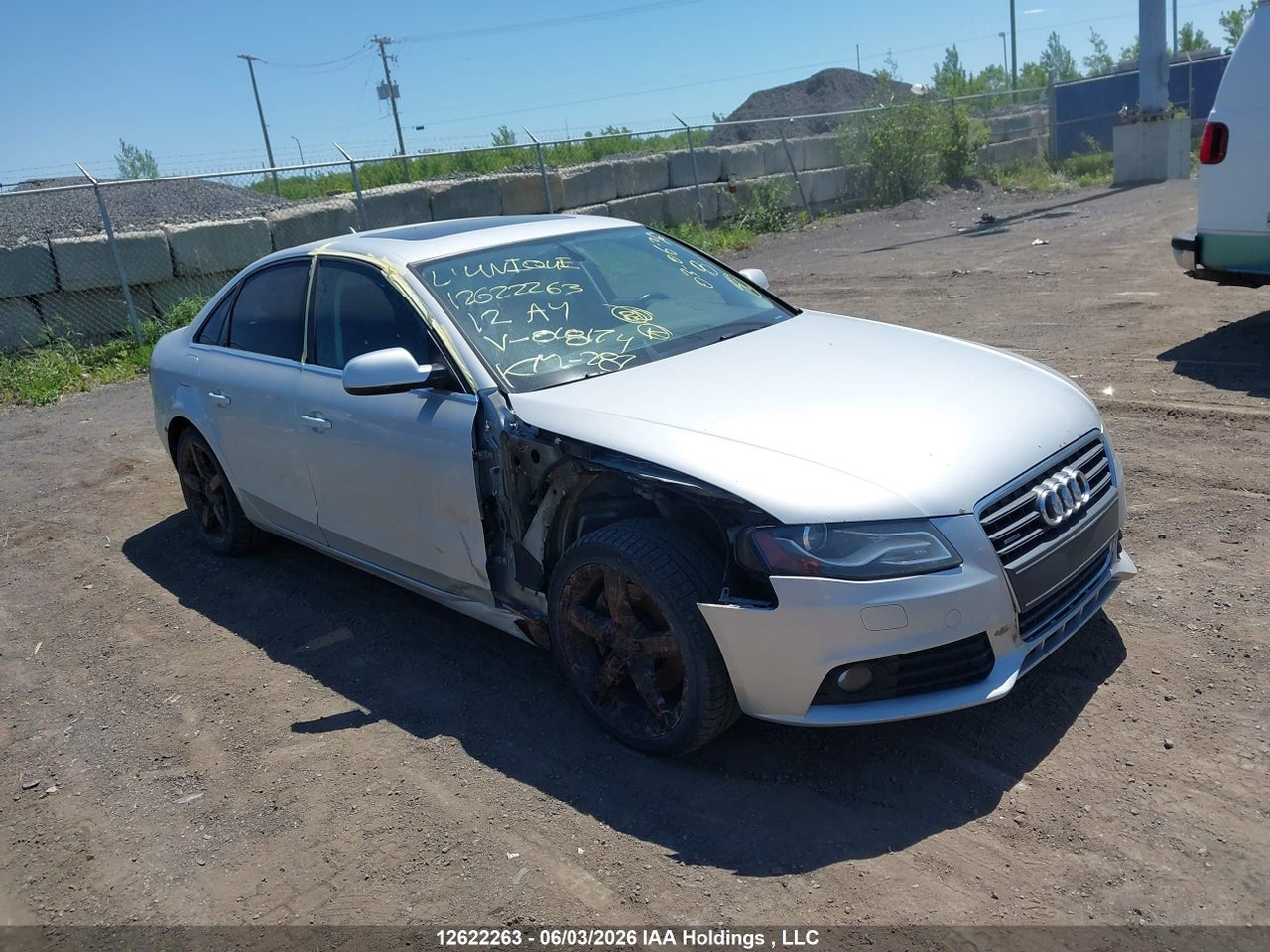 WAUFFCFL0CN018174 · 2012 AUDI A4 2.0T PREMIUM