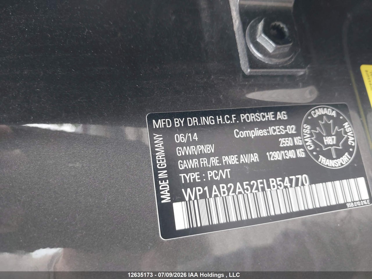 WP1AB2A52FL****** · 2015 PORSCHE MACAN S · 9/16