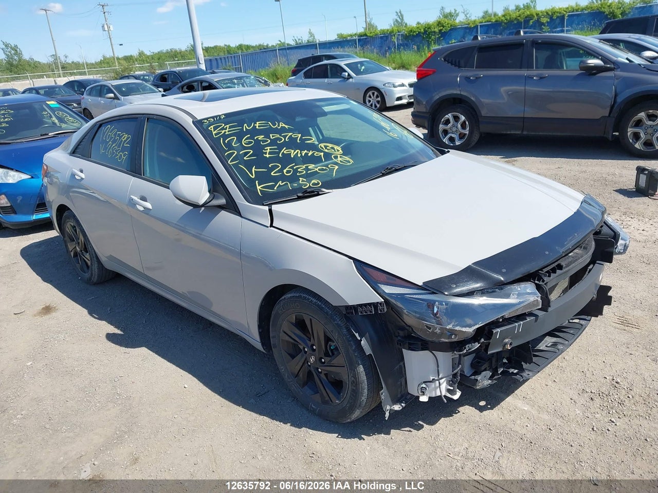 KMHLM4AG5NU263309 · 2022 HYUNDAI ELANTRA PREFERRED IVT WITH SUN AND TECH PACKAGE