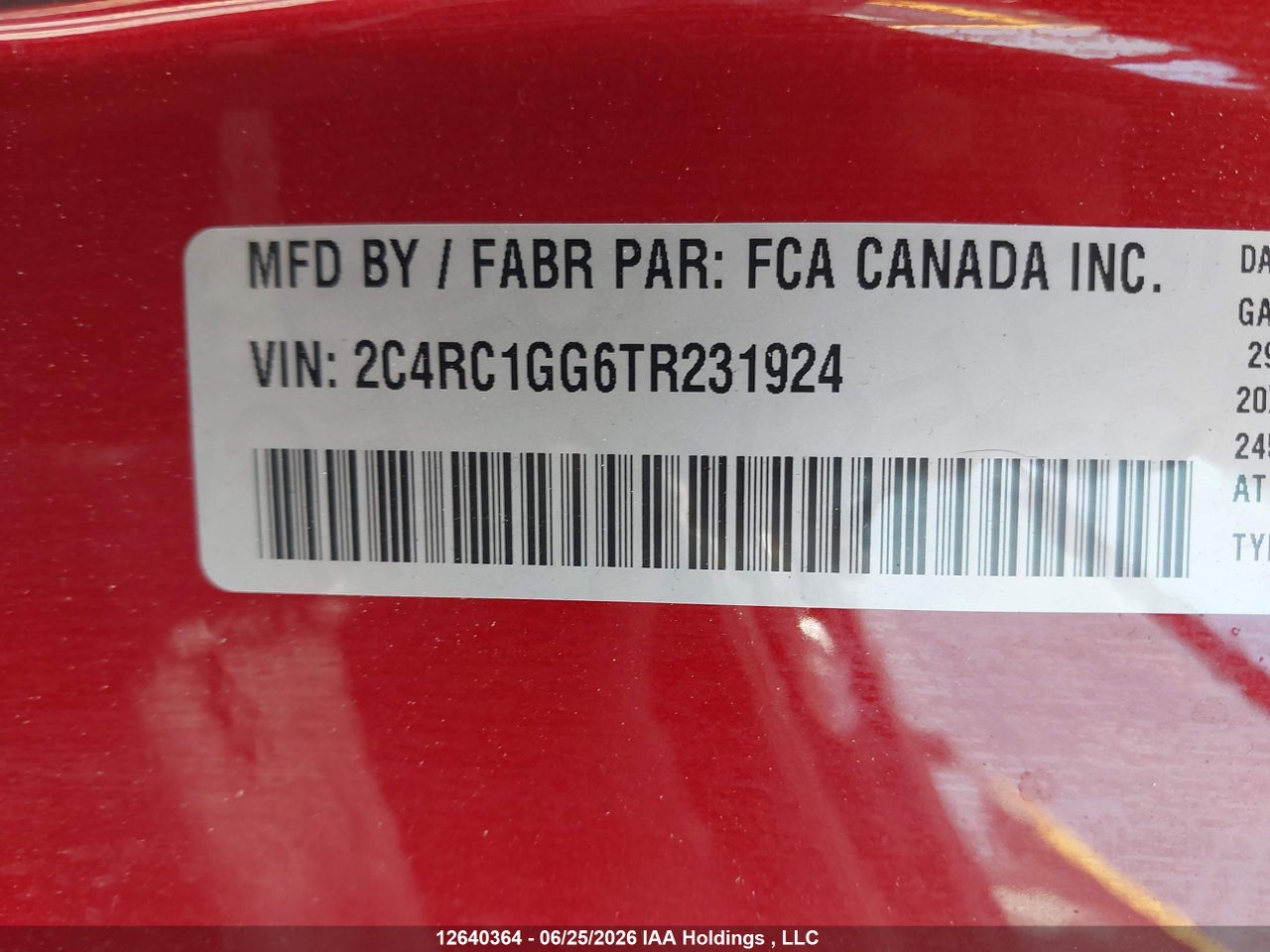 2C4RC1GG6TR231924 · 2026 CHRYSLER PACIFICA LIMITED · 9/20
