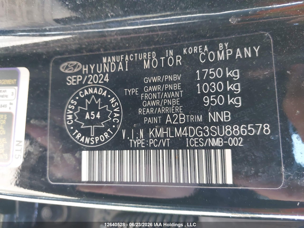 KMHLM4DG3SU886578 · 2025 HYUNDAI ELANTRA SEL SPORT · 9/23
