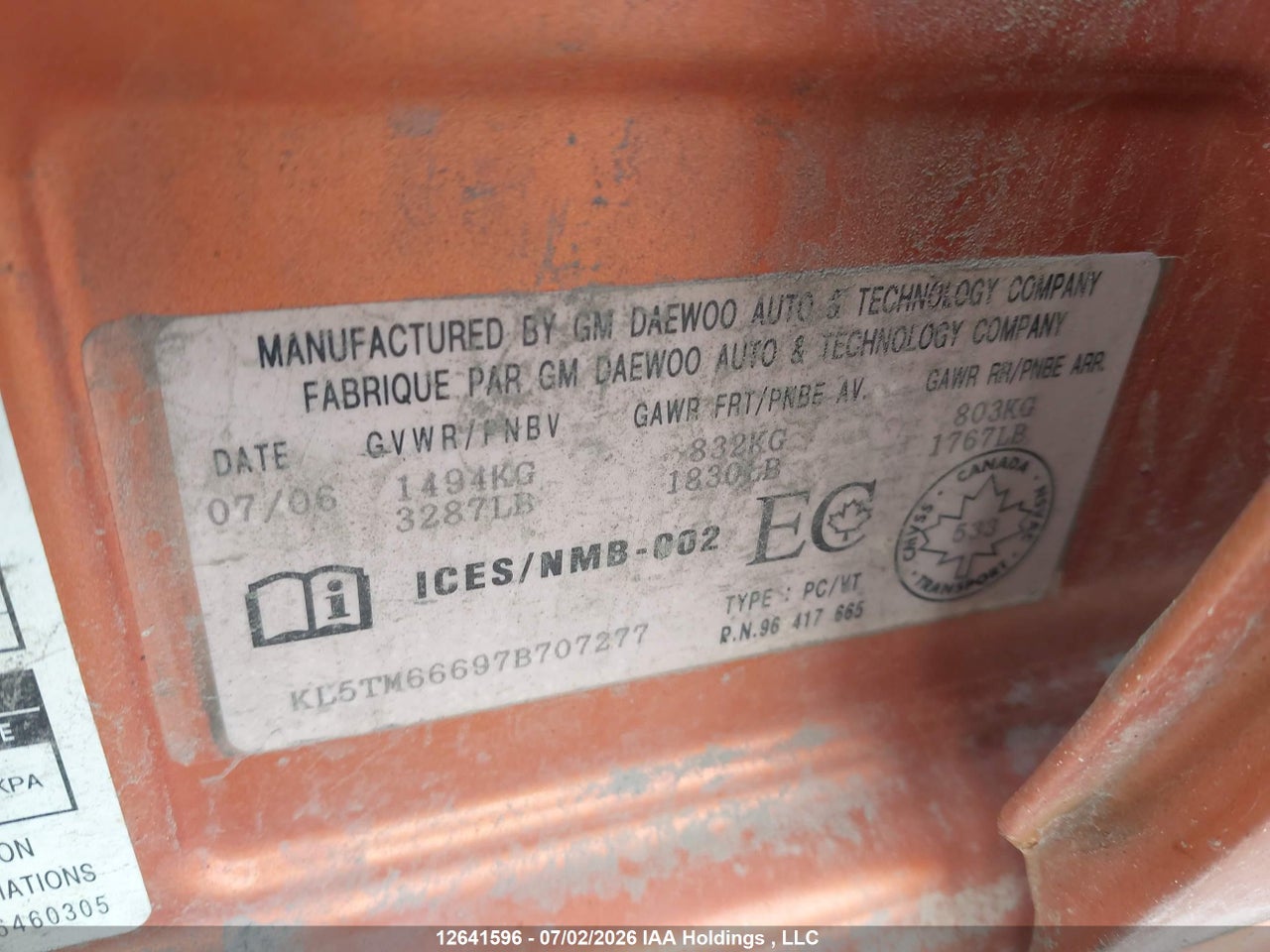 KL5TM66697B707277 · 2007 SUZUKI SWIFT · 9/23