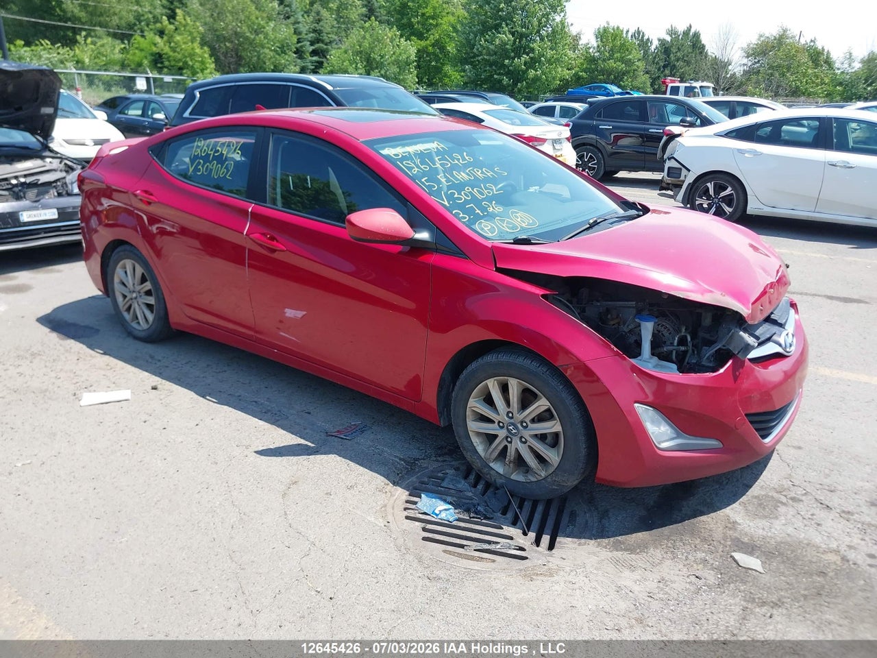 KMHDH4AE8FU309062 · 2015 HYUNDAI ELANTRA SPORT APPEARANCE