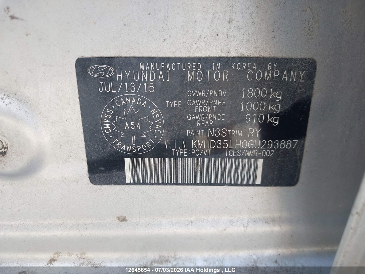 KMHD35LH0GU293887 · 2016 HYUNDAI ELANTRA GT · 9/21