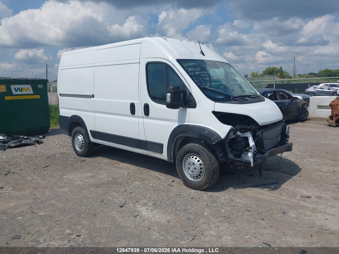3C6LRVCG8SE563615 · 2025 RAM PROMASTER 2500 HIGH ROOF