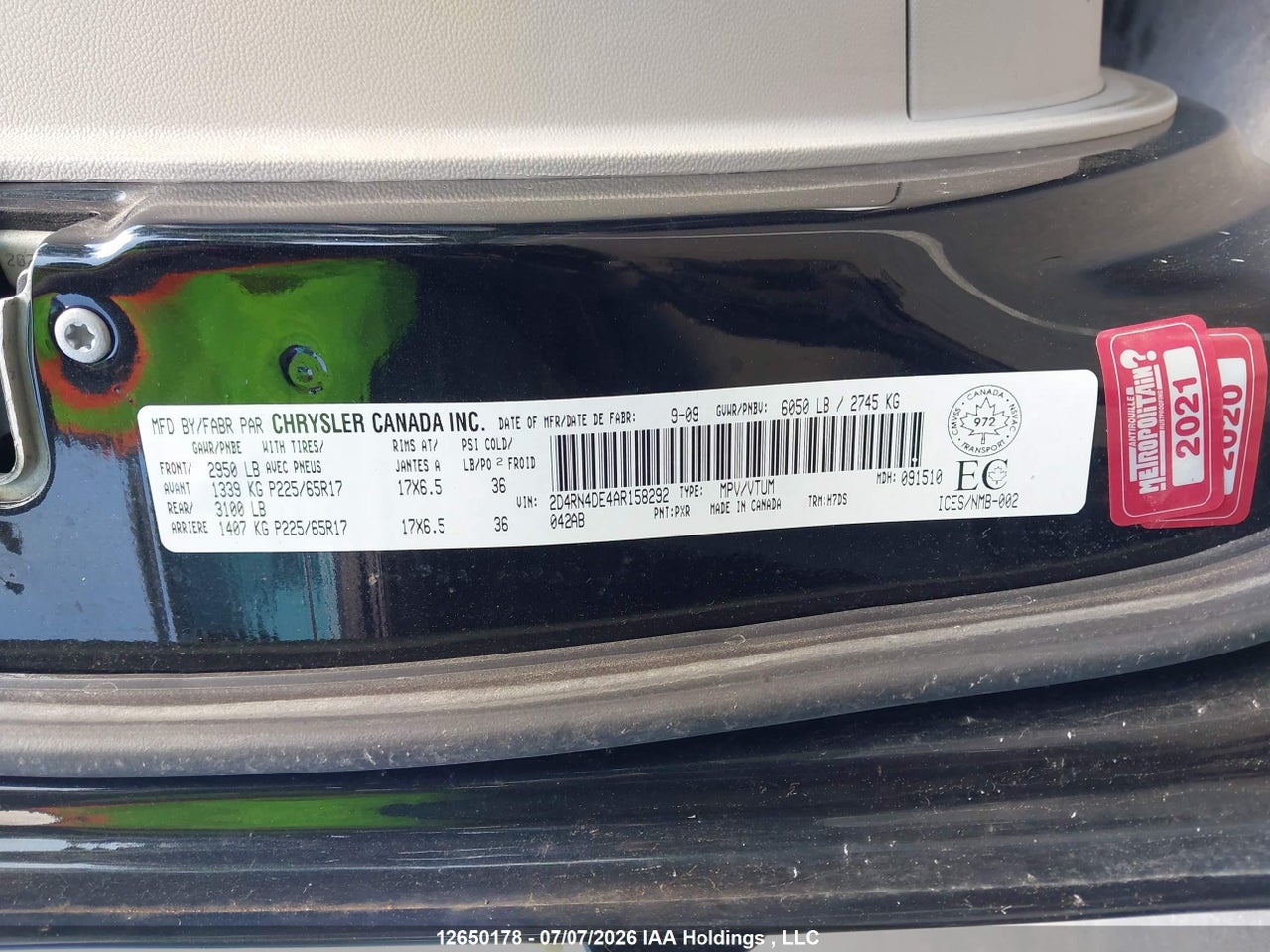 2D4RN4DE4AR158292 · 2010 DODGE GRAND CARAVAN SE · 9/19