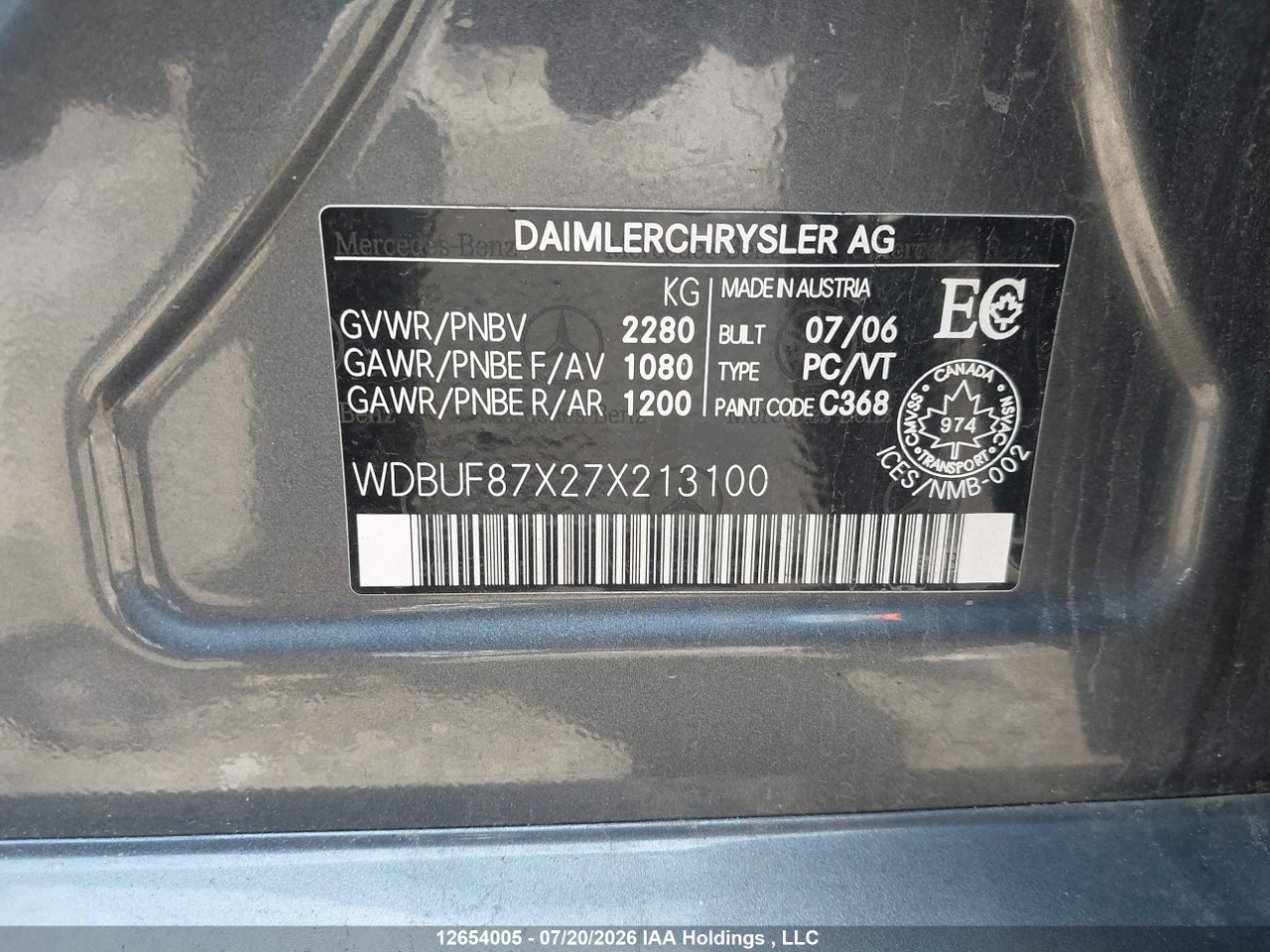 WDBUF87X27X213100 · 2007 MERCEDES BENZ E 350 4MATIC · 9/17
