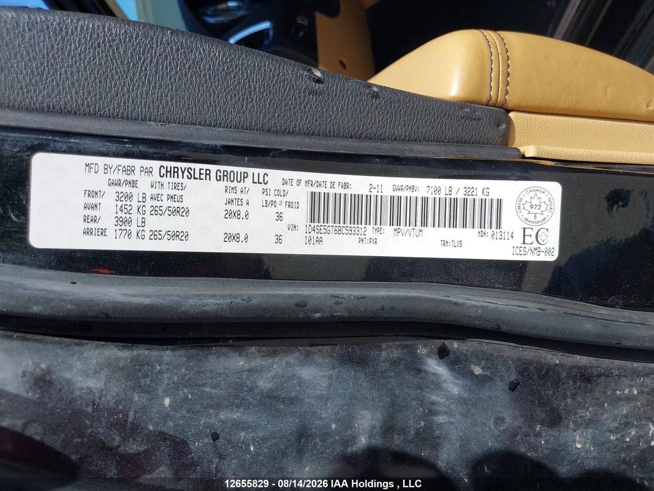 1D4SE5GT6BC593312 · 2011 DODGE DURANGO CITADEL · 9/24