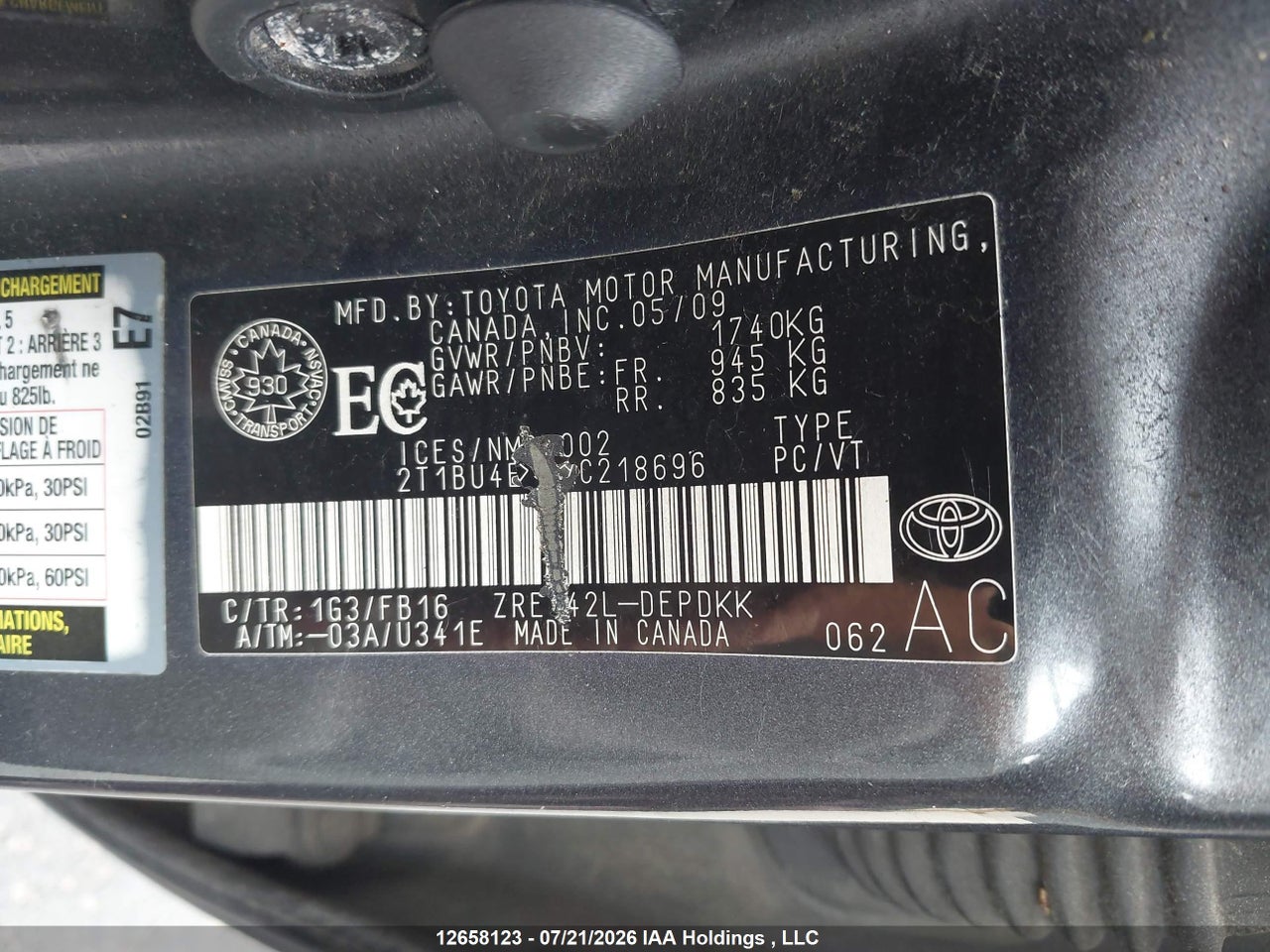 2T1BU4EE0AC218696 · 2010 TOYOTA COROLLA CE · 9/19