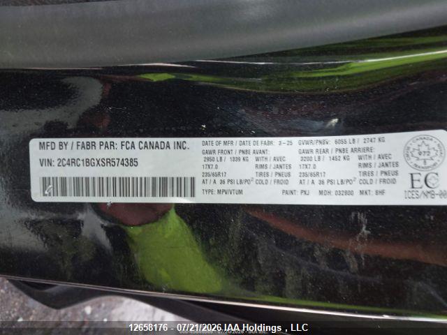 2C4RC1BGXSR574385 · 2025 CHRYSLER PACIFICA SELECT · 10/19