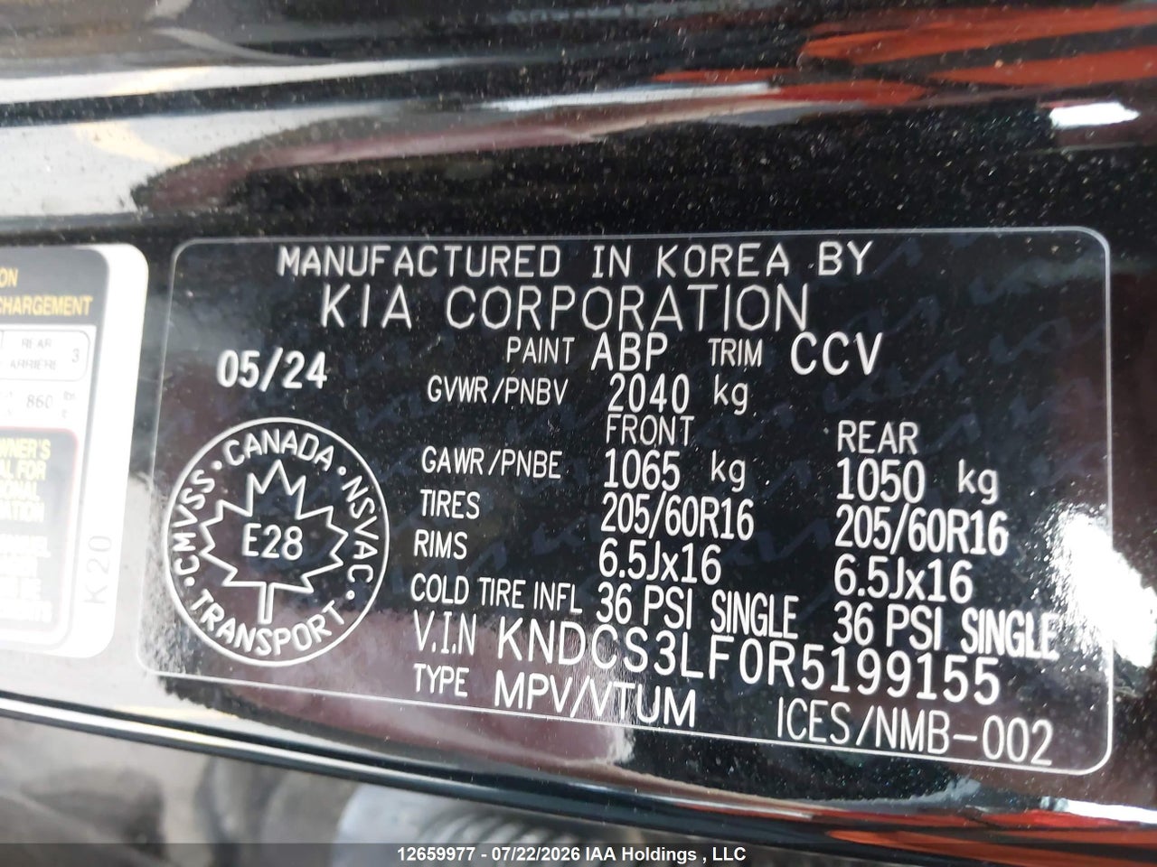 KNDCS3LF0R5199155 · 2024 KIA NIRO EX · 9/24