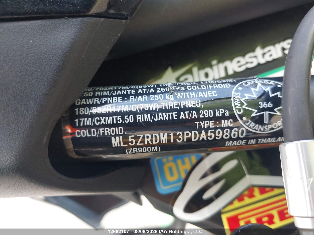 ML5ZRDM13PDA59860 · 2023 KAWASAKI ZR900 M · 10/23