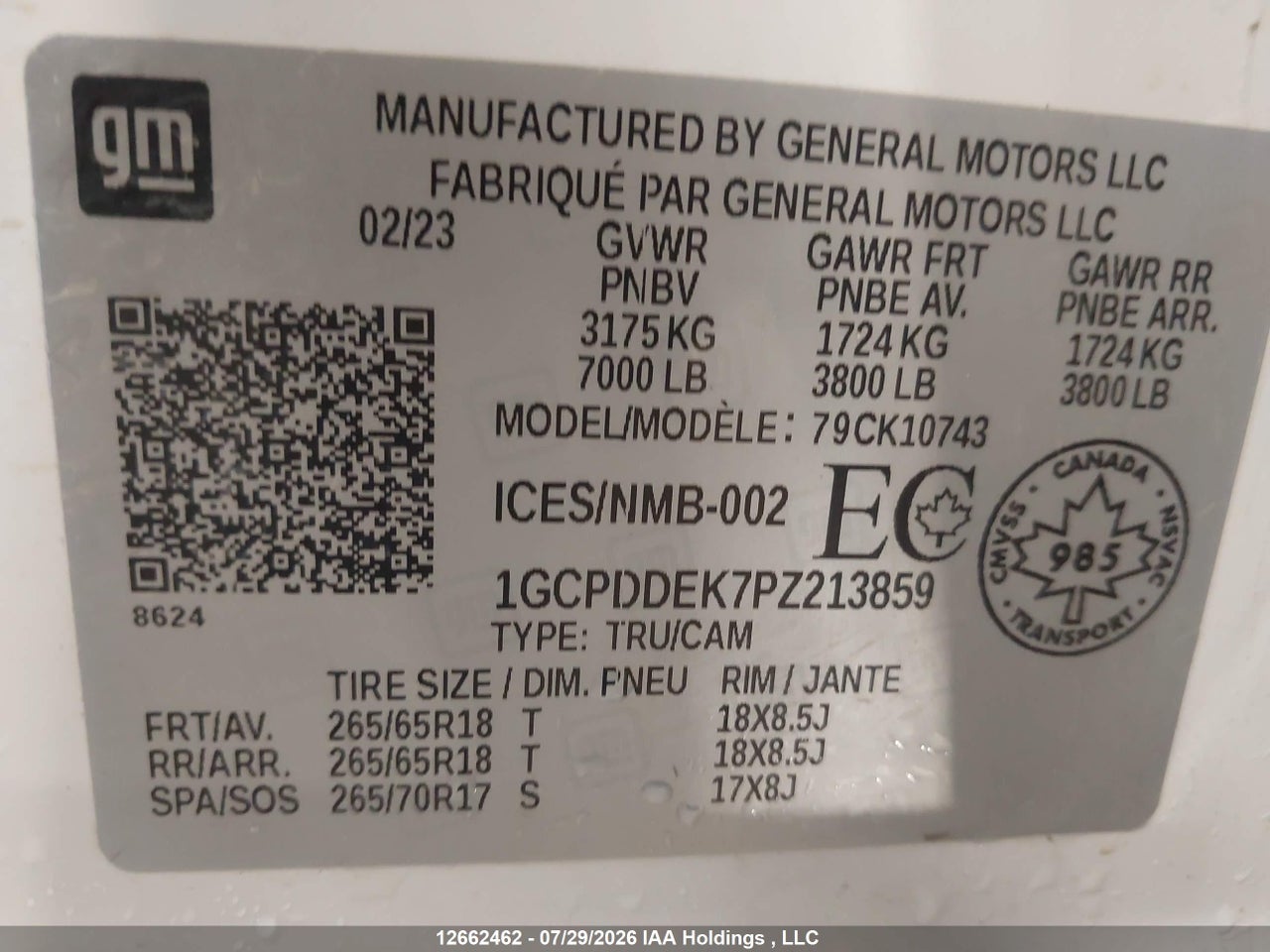 1GCPDDEK7PZ213859 · 2023 CHEVROLET SILVERADO K1500 LT · 9/24