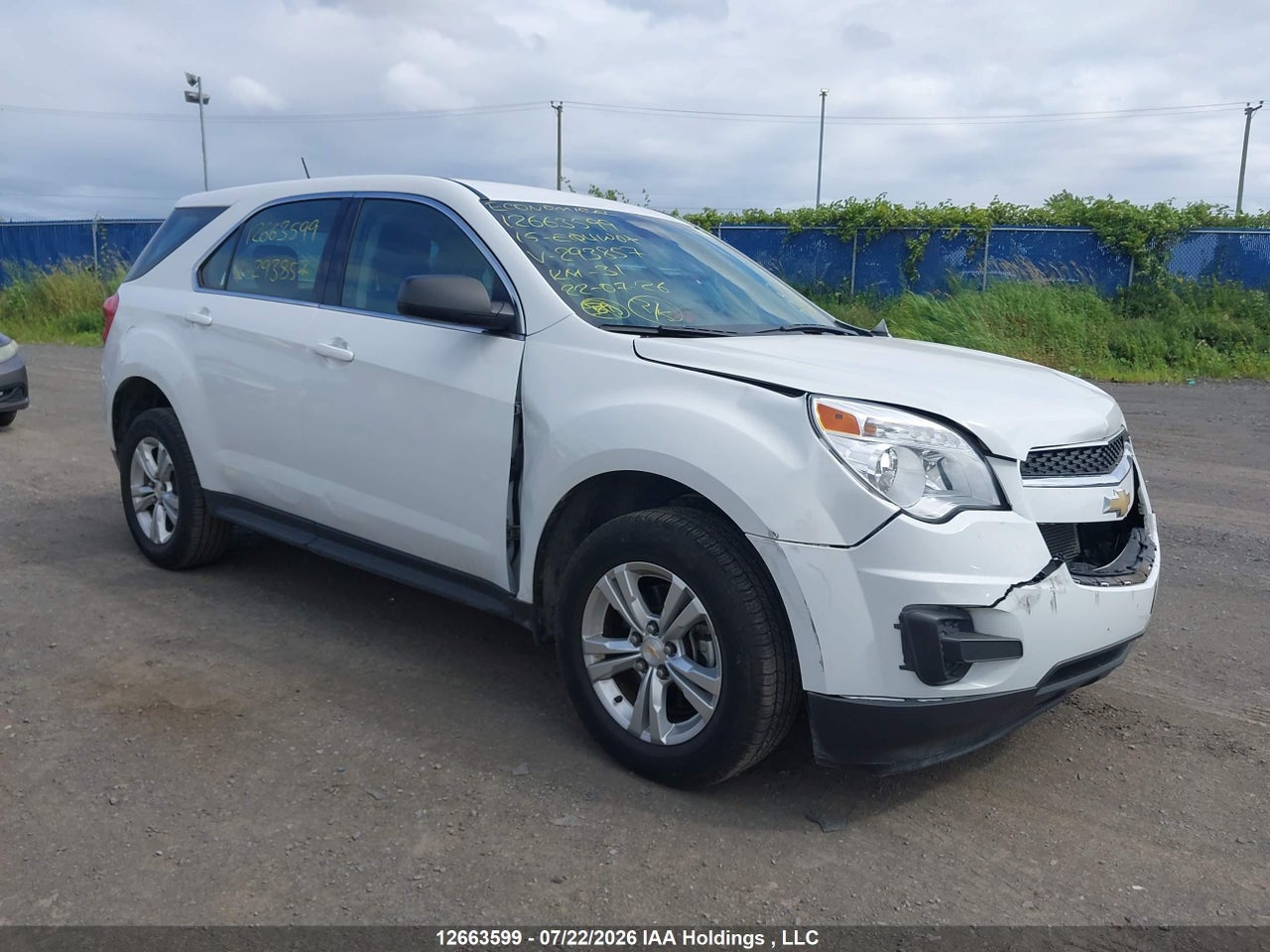 2GNALAEK6F6293857 · 2015 CHEVROLET EQUINOX LS