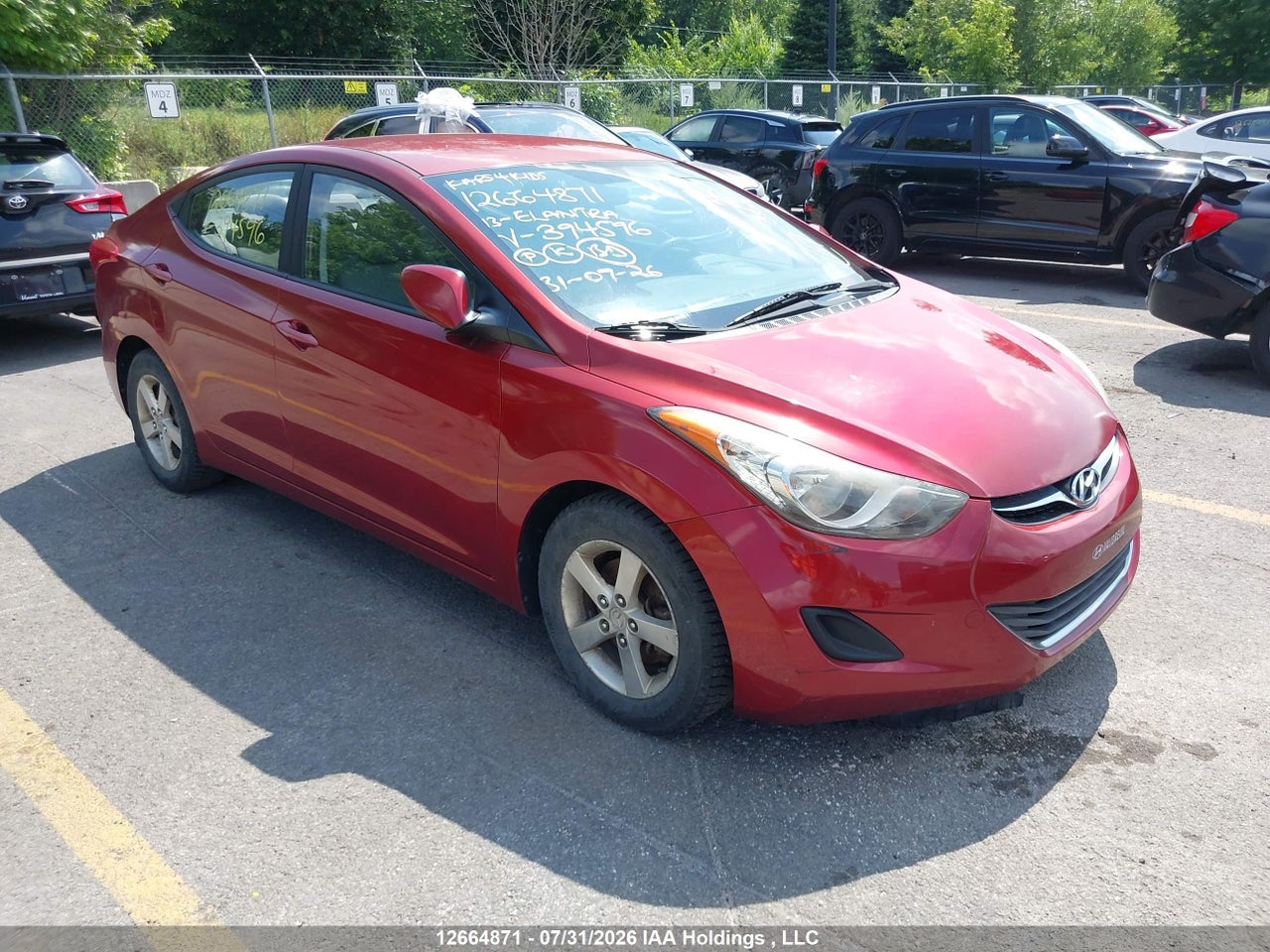 5NPDH4AE3DH394596 · 2013 HYUNDAI ELANTRA LIMITED