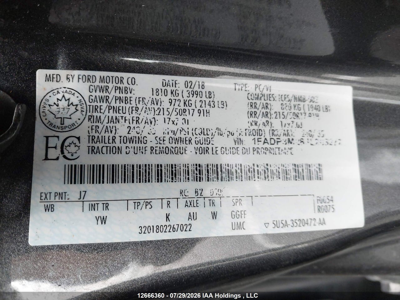1FADP3M28JL263272 · 2018 FORD FOCUS SEL · 9/22