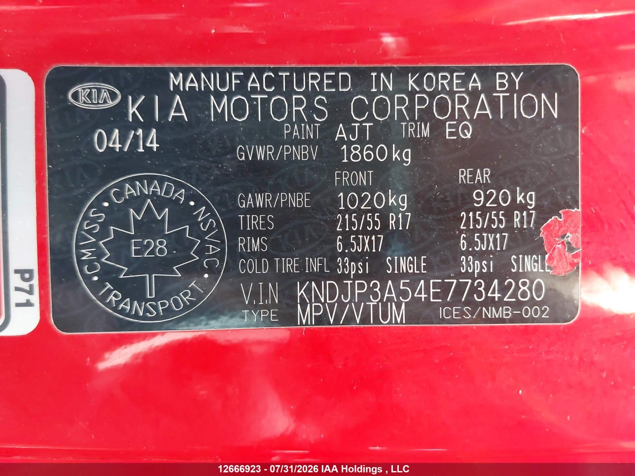 KNDJP3A54E7734280 · 2014 KIA SOUL + · 9/22