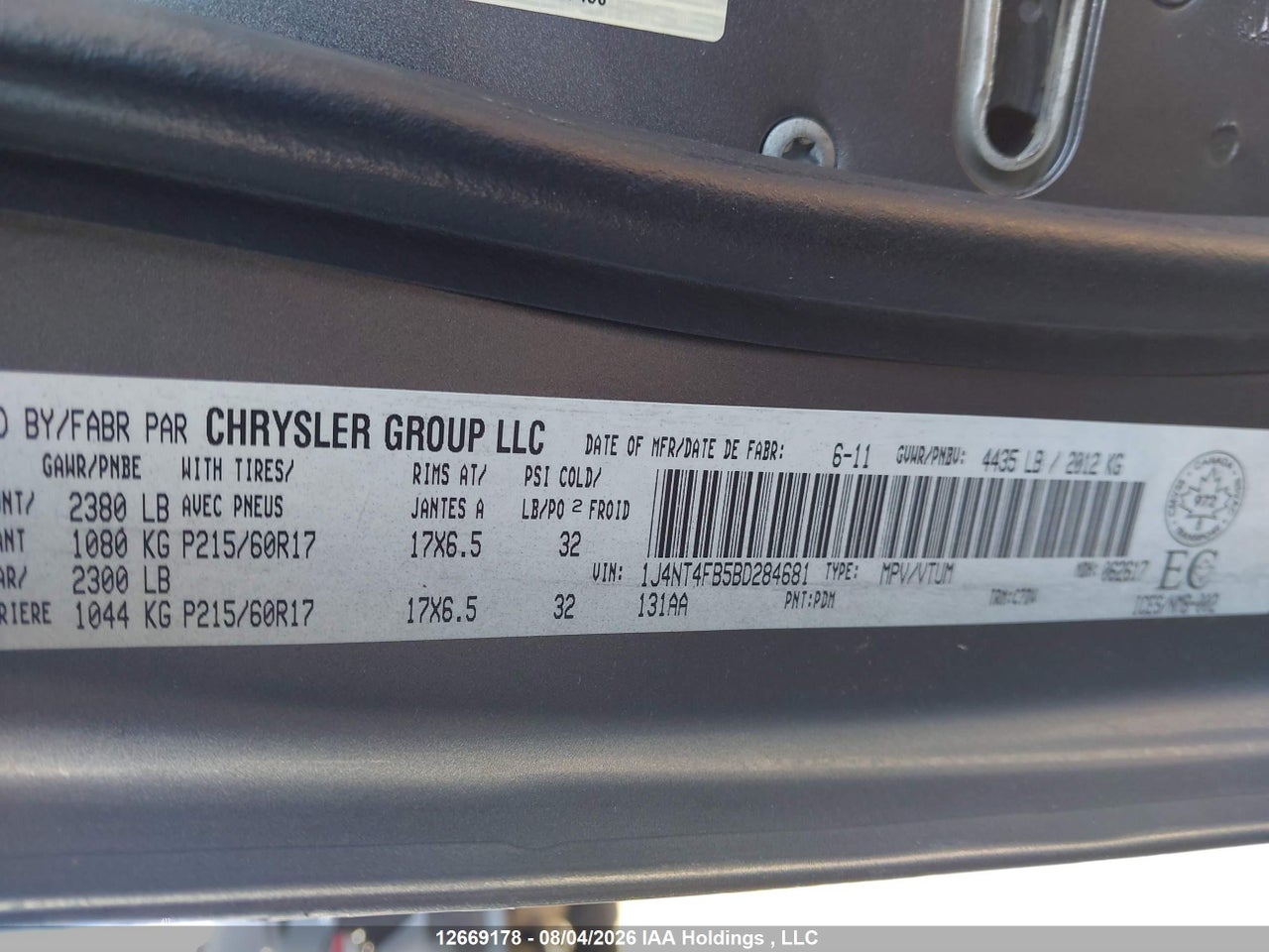 1J4NT4FB5BD284681 · 2011 JEEP COMPASS · 9/18