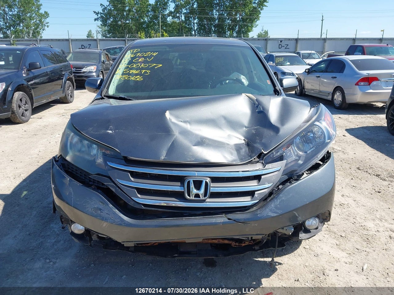 2HKRM3H5XCH001077 · 2012 HONDA CR-V · 12/21