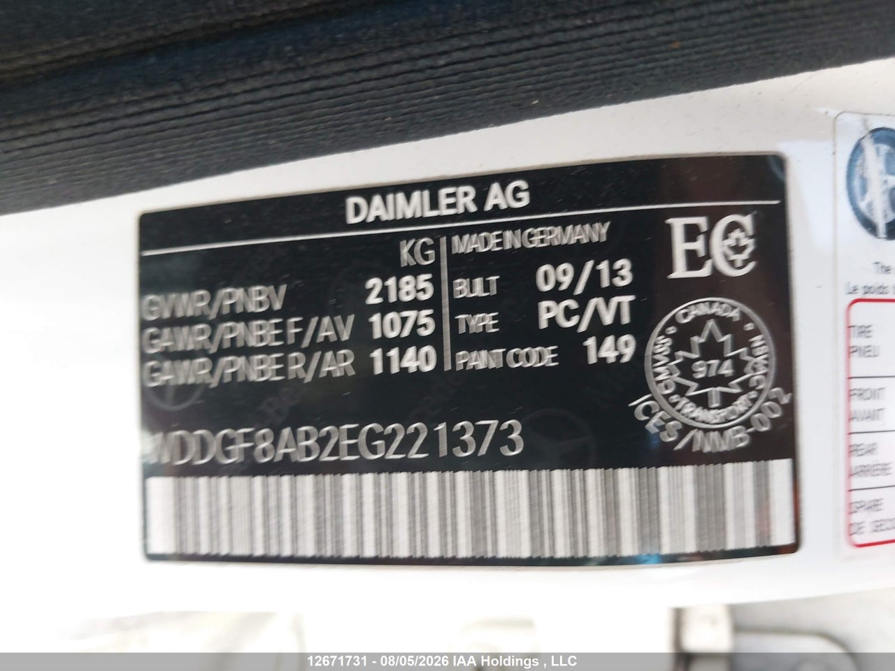WDDGF8AB2EG221373 · 2014 MERCEDES BENZ C 300 4MATIC · 9/22