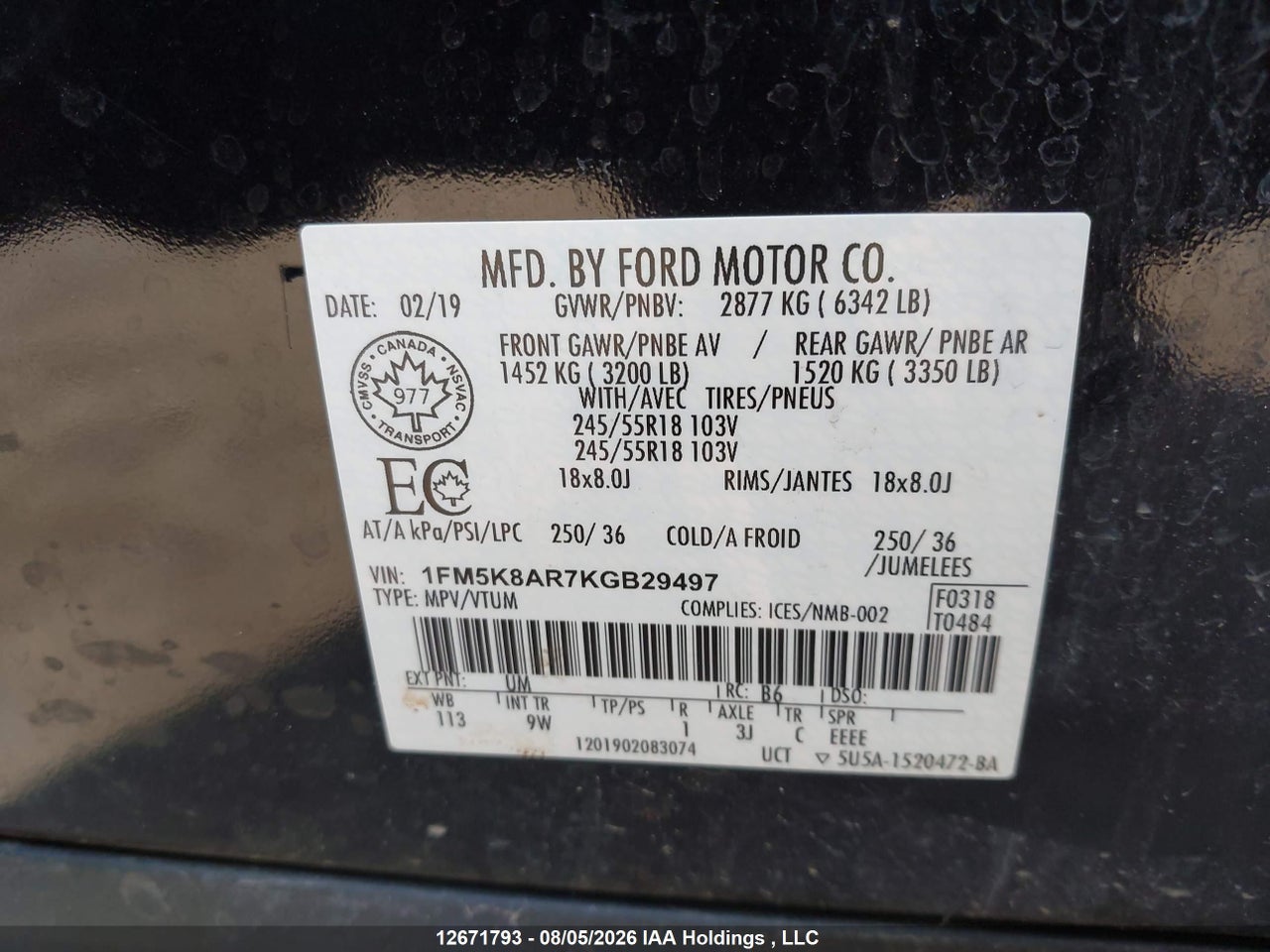 1FM5K8AR7KGB29497 · 2019 FORD EXPLORER POLICE INTERCEPTOR · 9/23