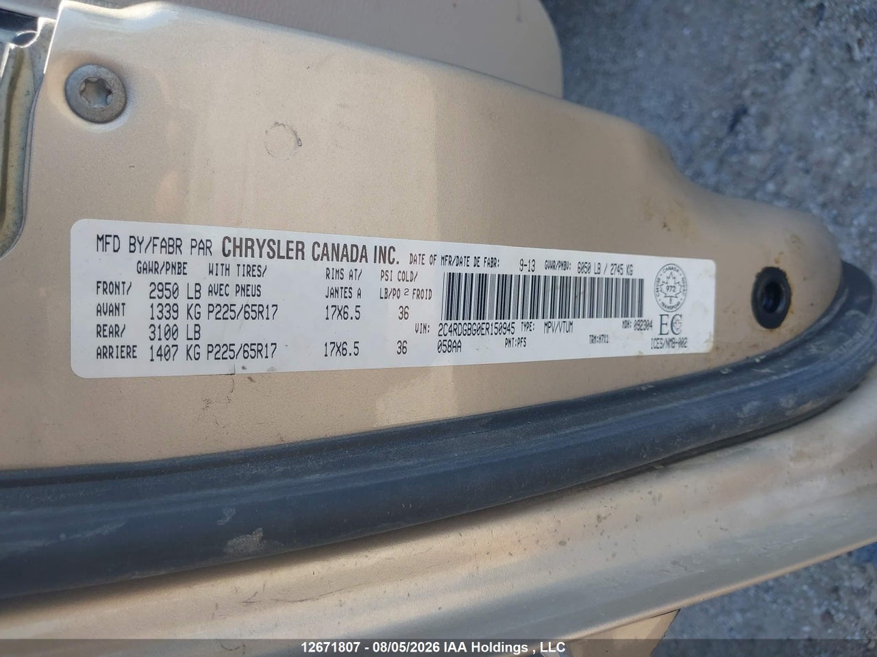 2C4RDGBG0ER150945 · 2014 DODGE GRAND CARAVAN SE · 9/18