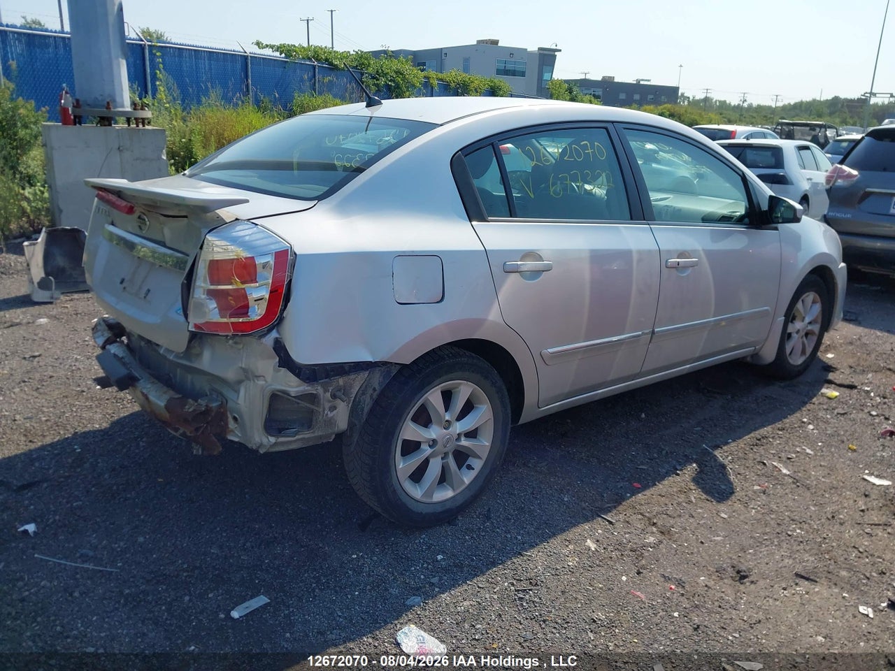 3N1AB6AP8CL677322 · 2012 NISSAN SENTRA 2.0 S · 4/20