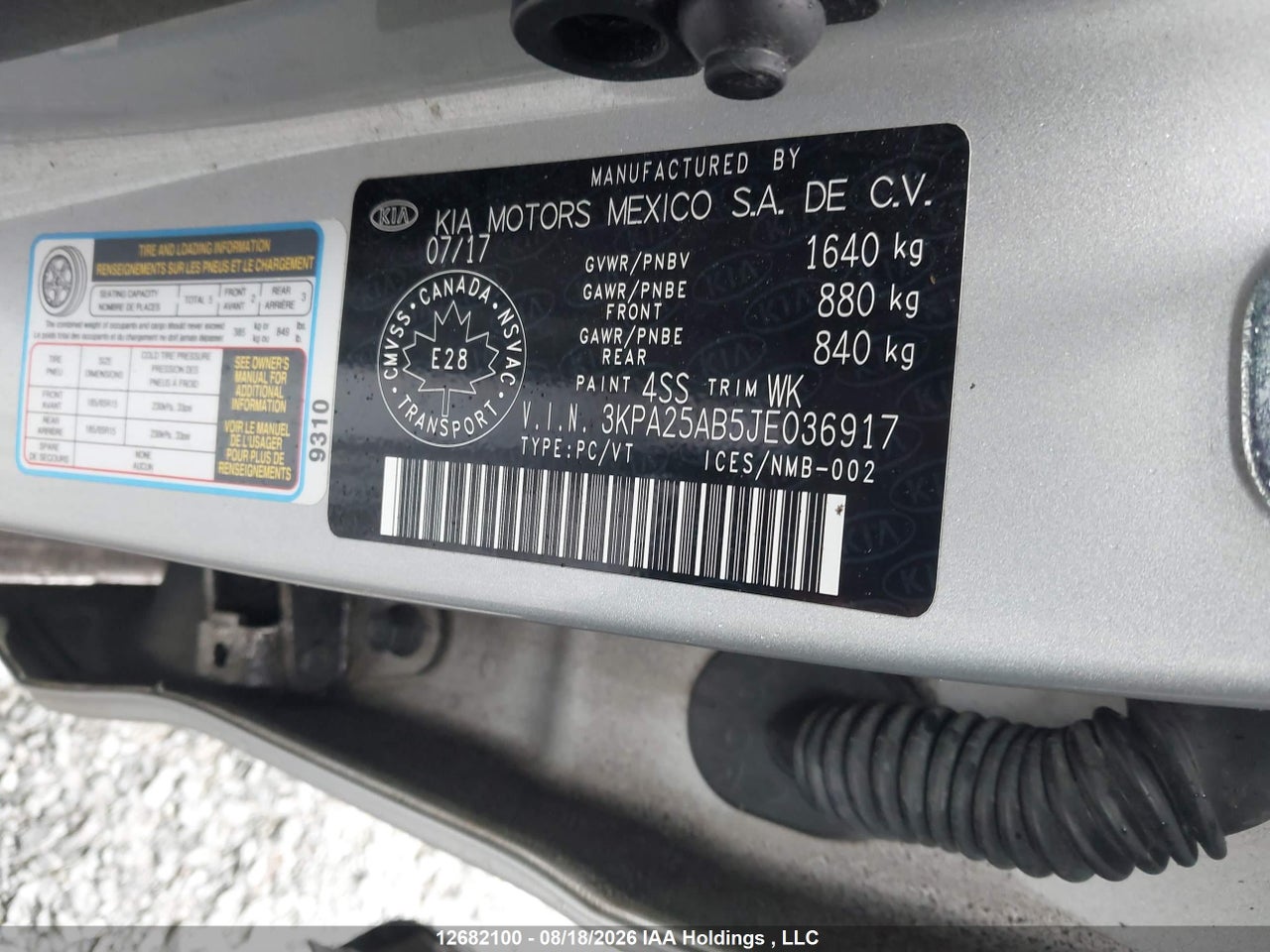 3KPA25AB5JE036917 · 2018 KIA RIO LX/LX+ · 9/20