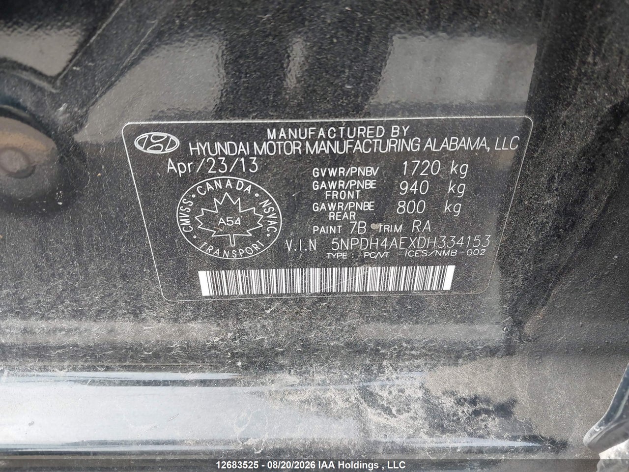 5NPDH4AEXDH334153 · 2013 HYUNDAI ELANTRA GL · 9/21