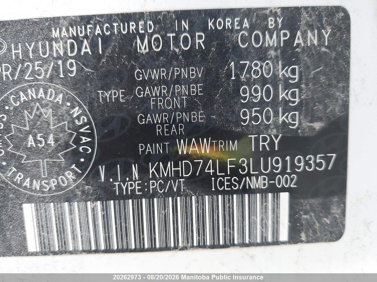 KMHD74LF3LU919357 · 2020 HYUNDAI ELANTRA ESSENTIAL · 9/24