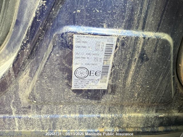 5N1DR2BMXLC600428 · 2020 NISSAN PATHFINDER SV · 9/15