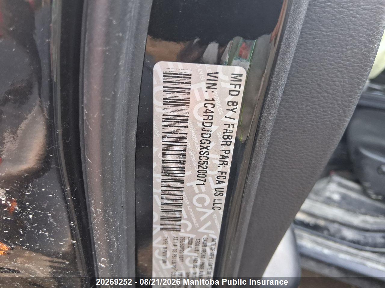 1C4RDJDGXSC520071 · 2025 DODGE DURANGO GT · 4/10