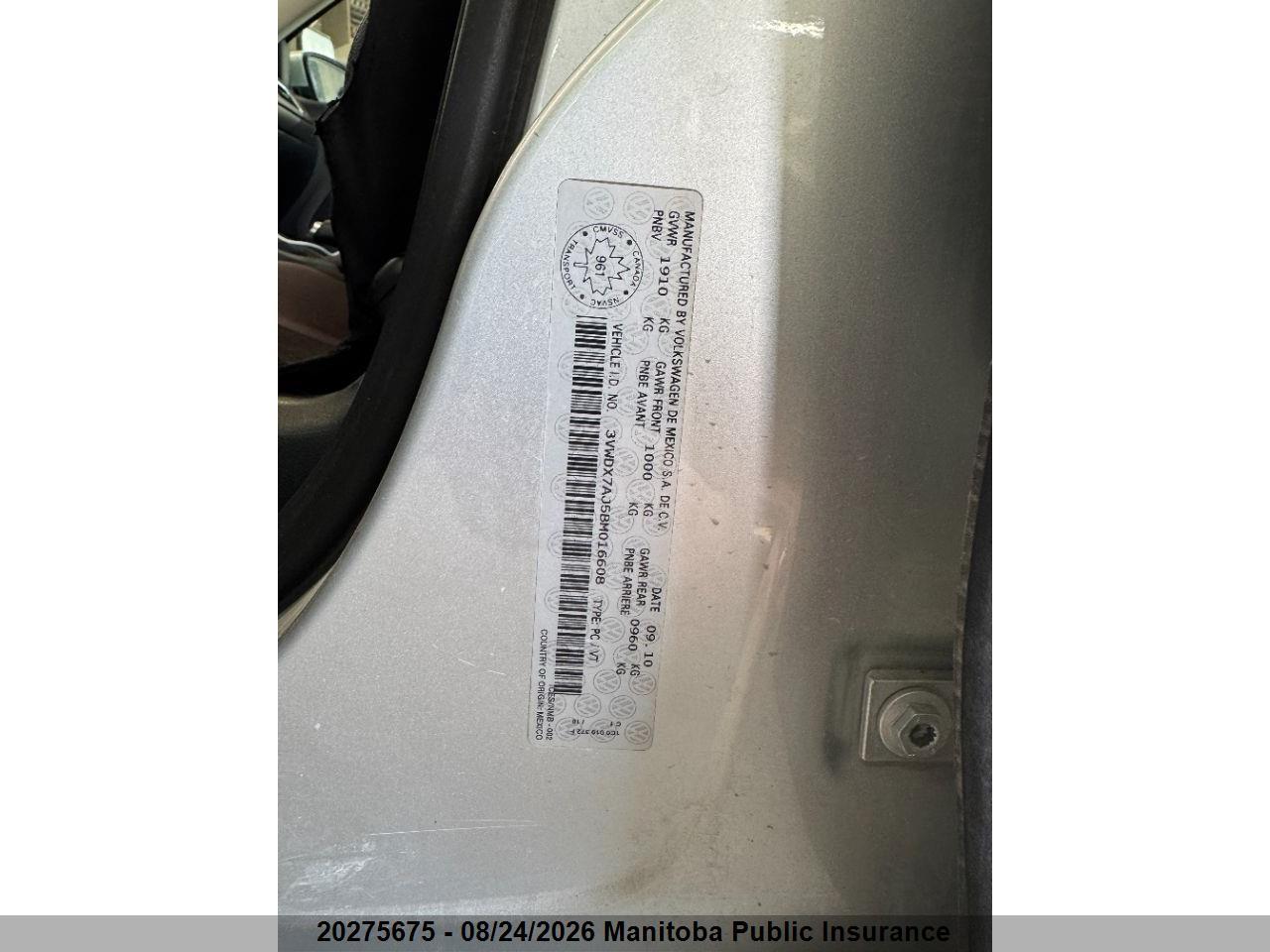 3VWDX7AJ5BM016608 · 2011 VOLKSWAGEN JETTA 2.5 · 3/13
