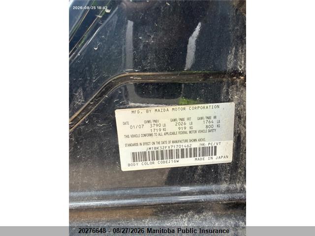 JM1BK32FX71701462 · 2007 MAZDA MAZDA3 I  · 6/8