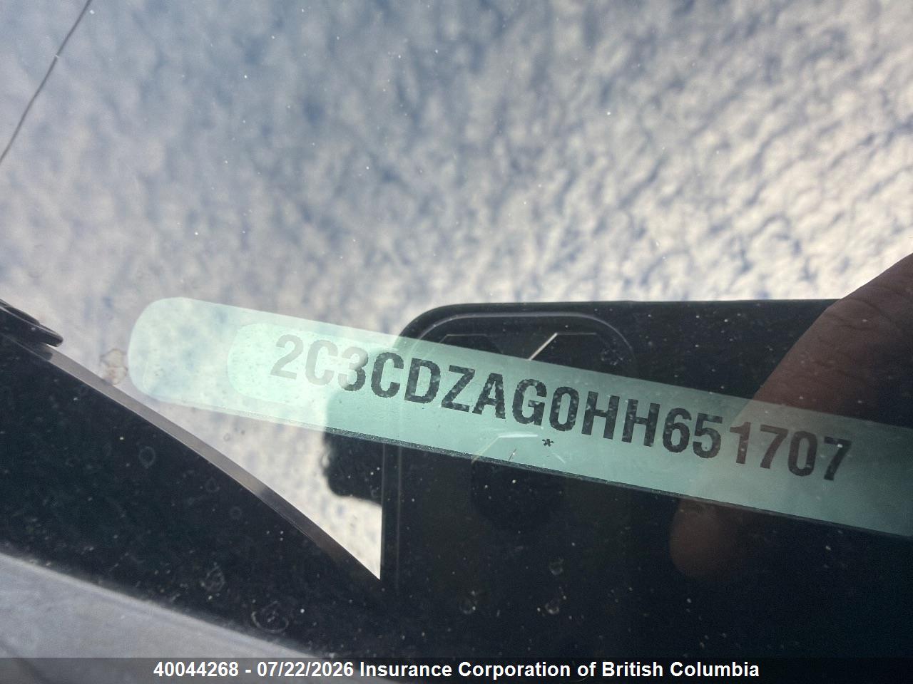 2C3CDZAG0HH651707 · 2017 DODGE CHALLENGER SXT · 6/9