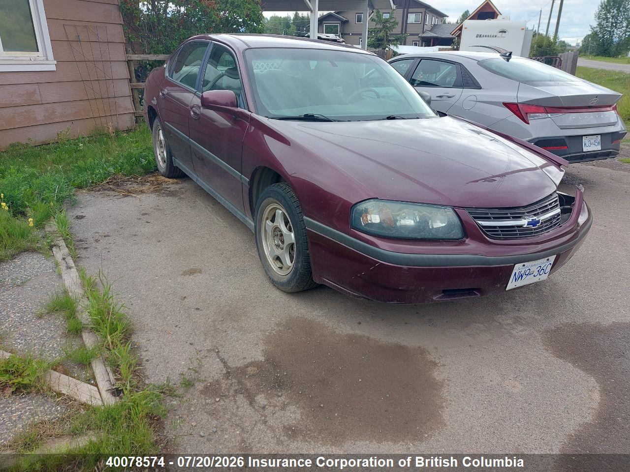2G1WF52E139415748 · 2003 CHEVROLET IMPALA