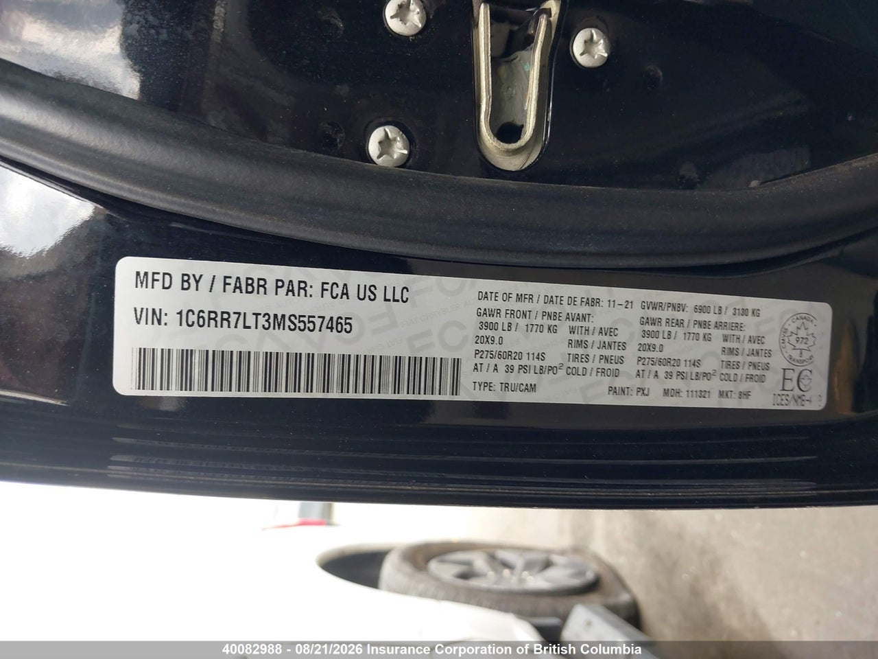 1C6RR7LT3MS557465 · 2021 RAM 1500 CLASSIC SLT · 9/22