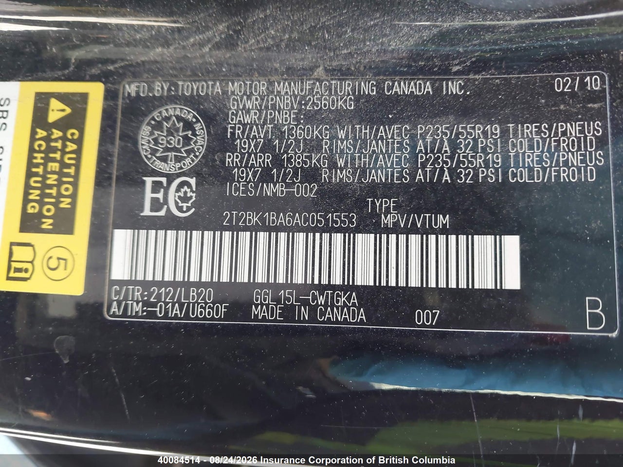 2T2BK1BA6AC051553 · 2010 LEXUS RX 350 · 9/21
