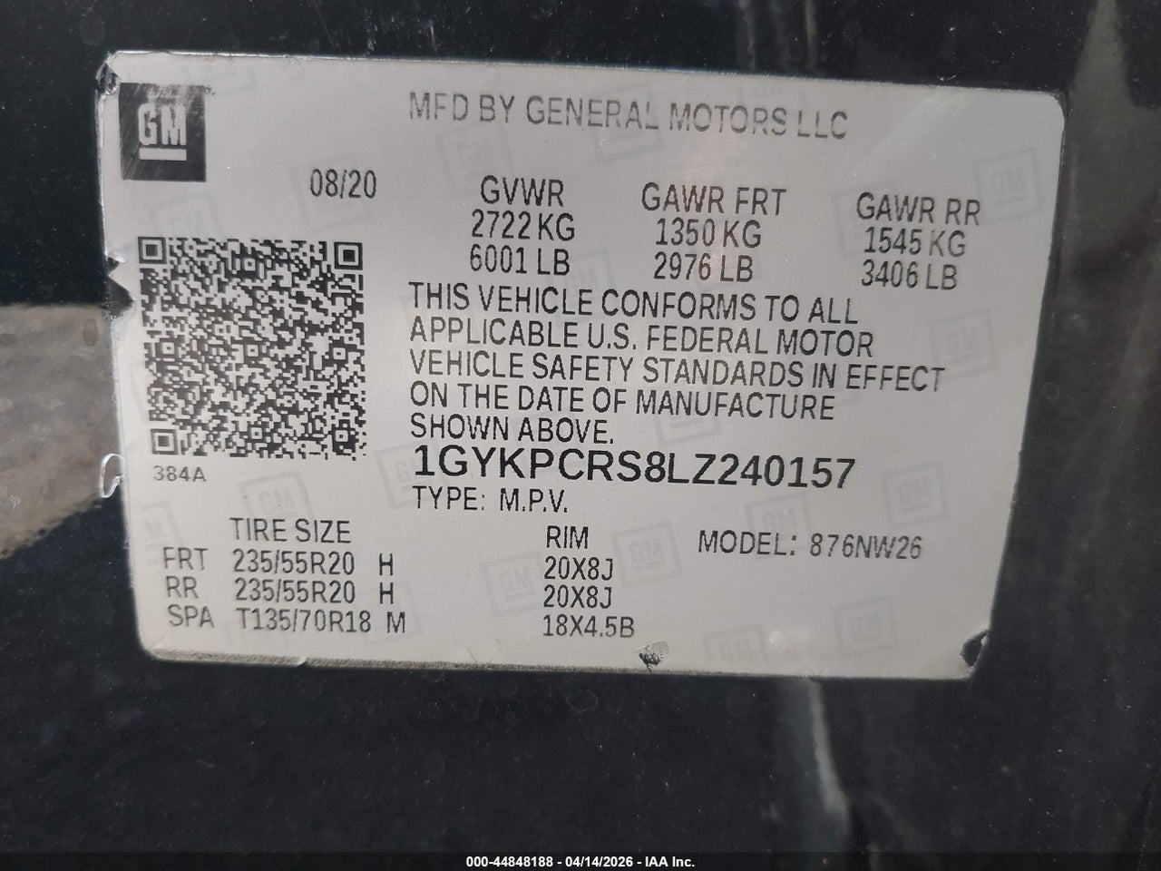 2020 CADILLAC XT6 FWD PREMIUM LUXURY · 9/11