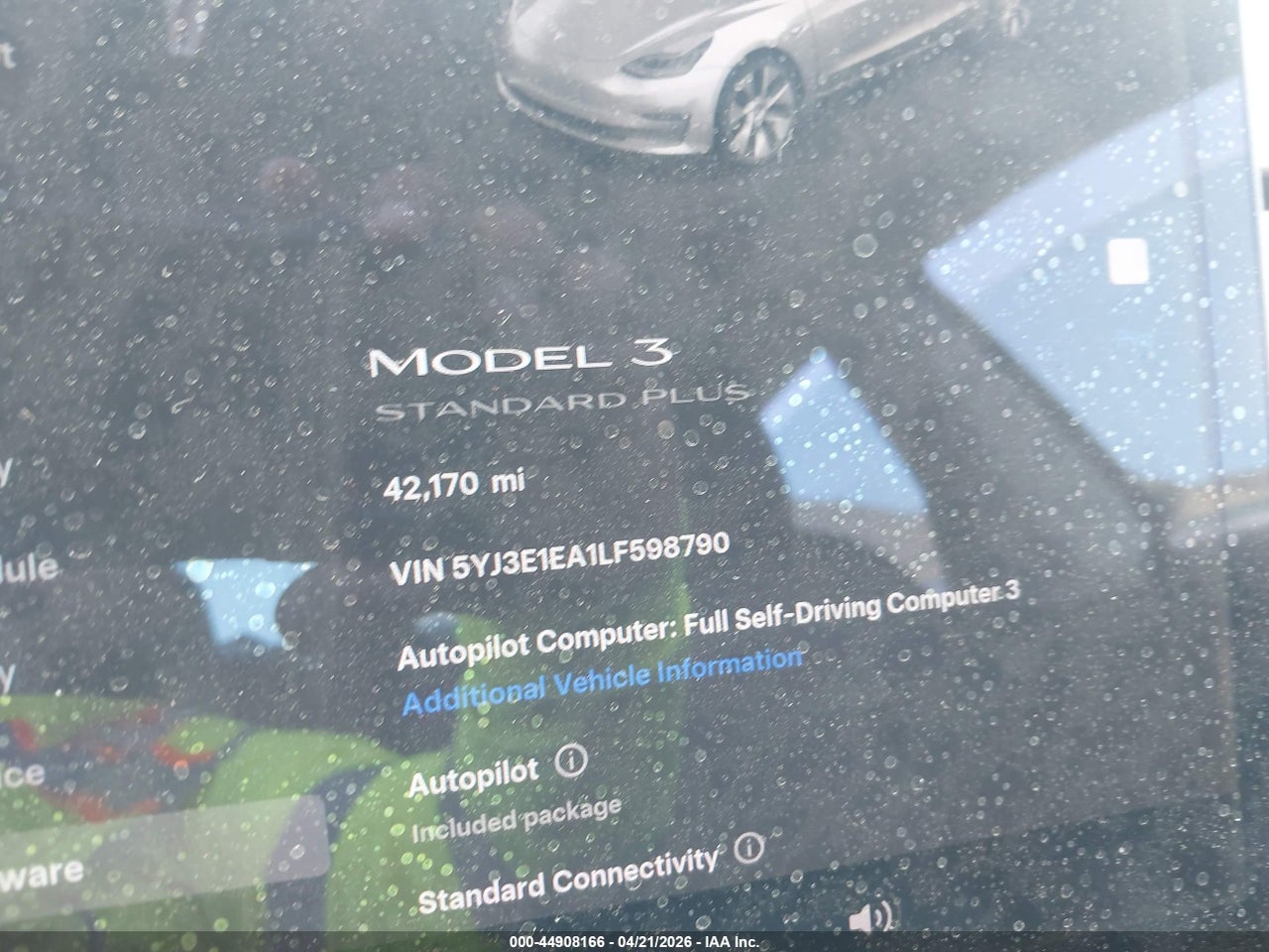 5YJ3E1EA1LF****** · 2020 TESLA MODEL 3   · 7/10