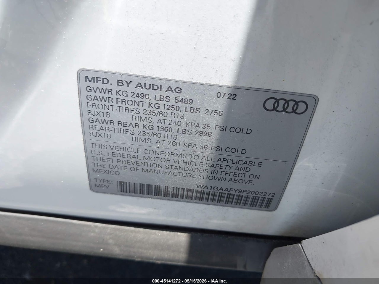 2023 AUDI Q5 PREMIUM 45 TFSI S LINE QUATTRO · 9/11