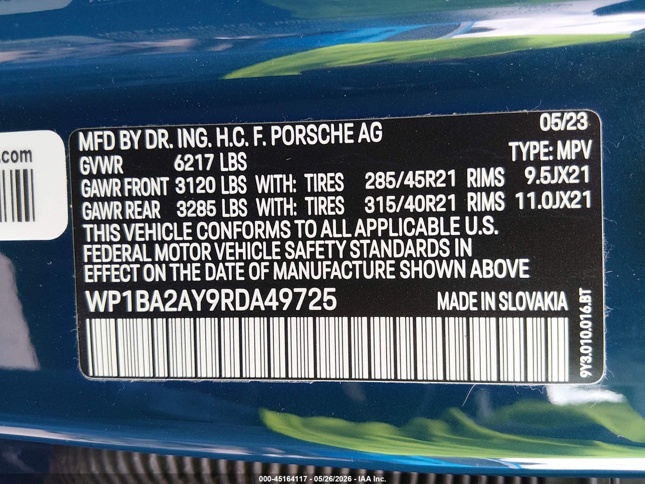 WP1BA2AY9RD****** · 2024 PORSCHE CAYENNE COUPE   · 9/11