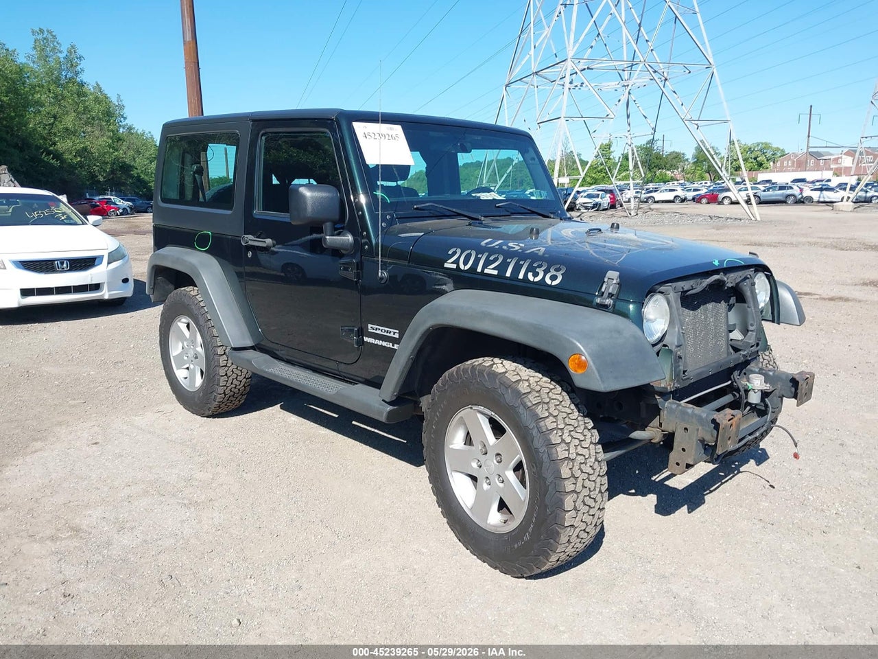 1C4AJWAG2CL****** · 2012 JEEP WRANGLER SPORT