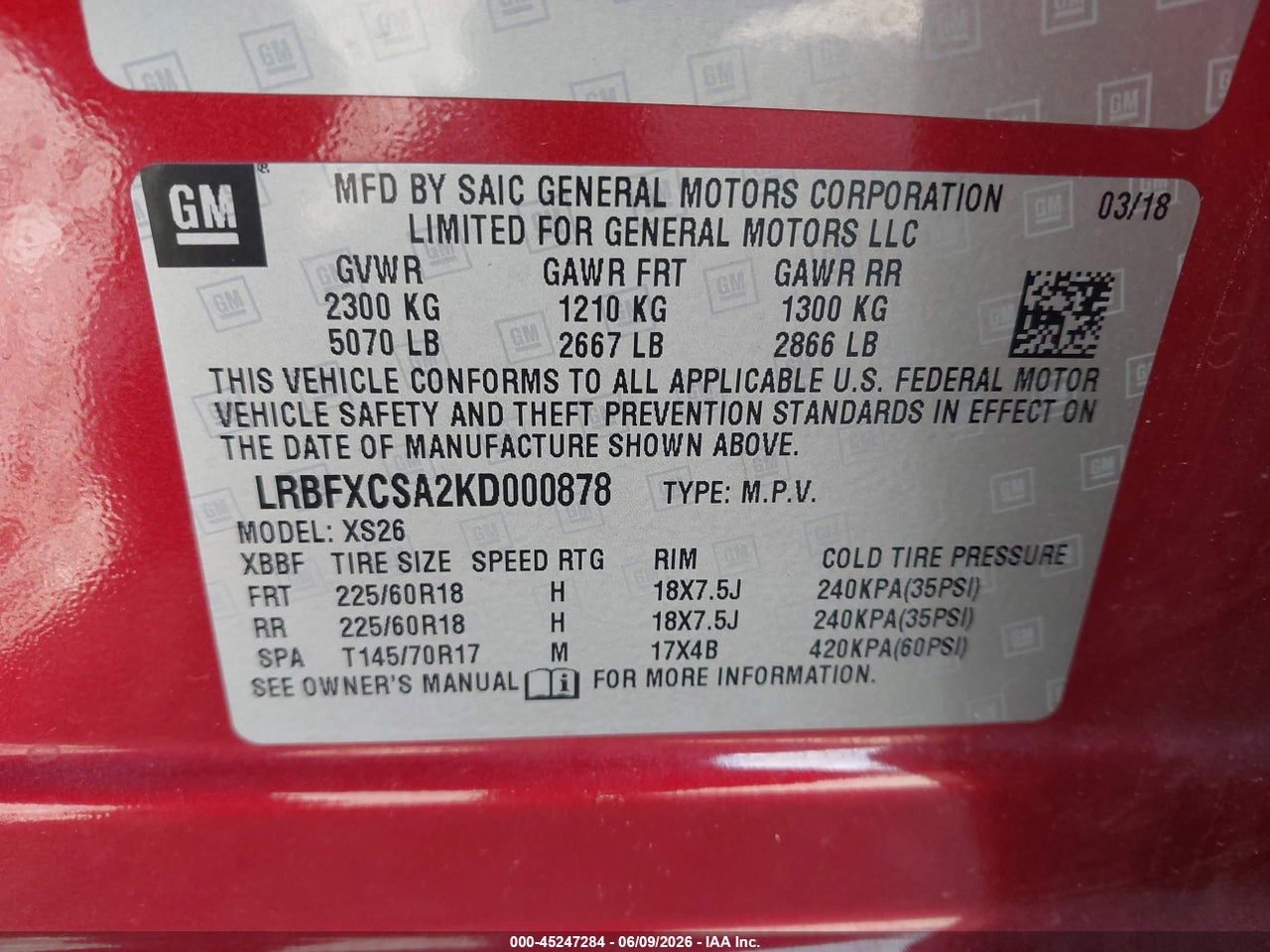 2019 BUICK ENVISION FWD ESSENCE · 9/11