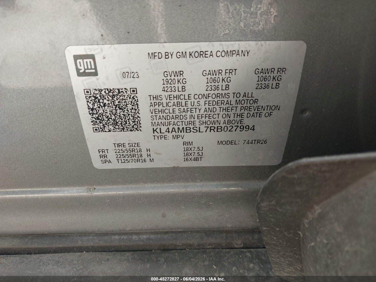 KL4AMBSL7RB****** · 2024 BUICK ENCORE GX PREFERRED FWD · 9/10